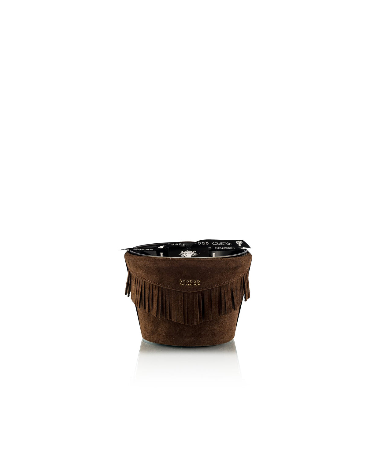 Bougie Baobab Deadwood, collection Calamity Jane, taille Classique Max 10 (10 cm) : cuir frangé brun tabac