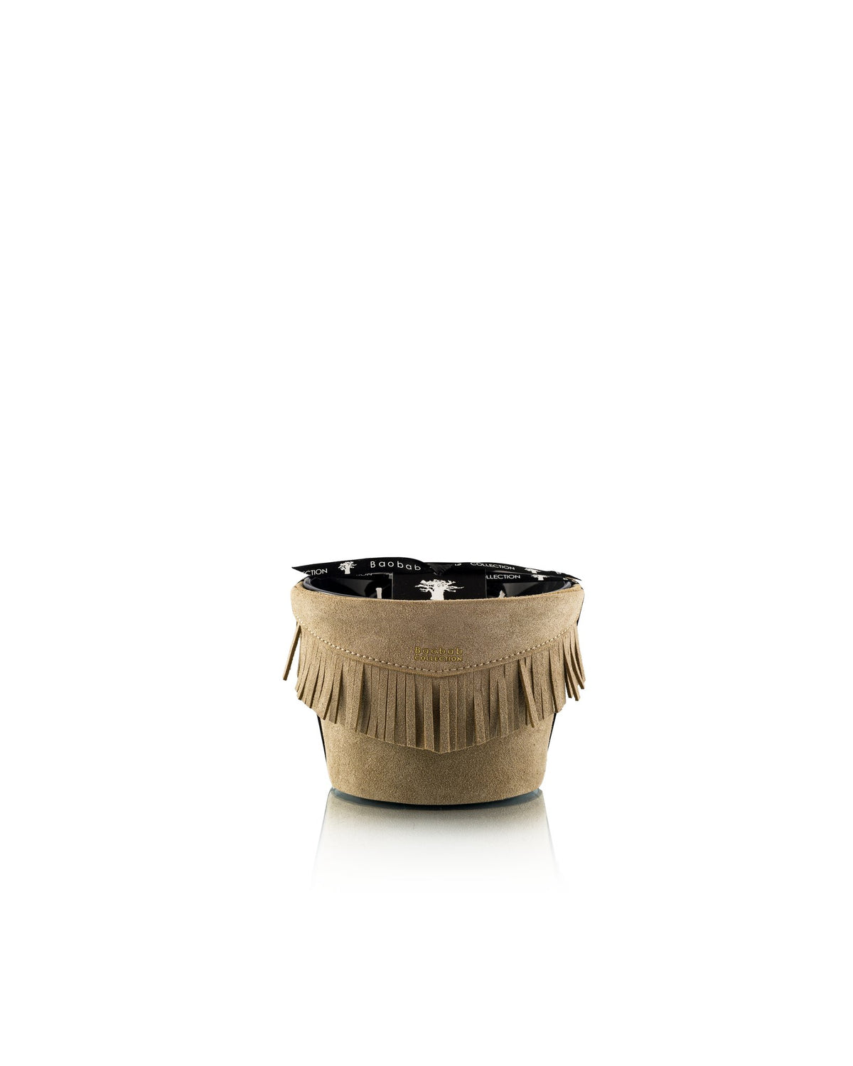 Bougie Baobab The Plains, collection Calamity Jane, taille Classique Max 10 (10 cm) : cuir frangé taupe