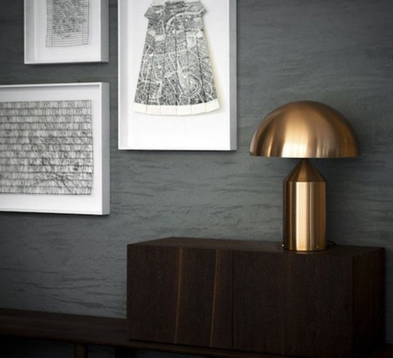 Lampe à poser ATOLLO M métal doré, Oluce, visuel 3