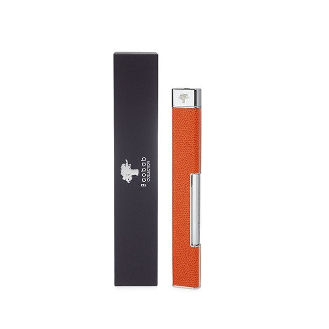 Lighter cuir grainé orange, Baobab Collection
