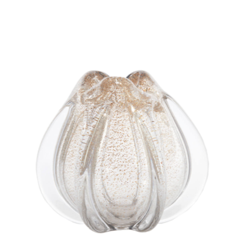 Vase MURELA verre clair et sable brillant - h22cm, LLV