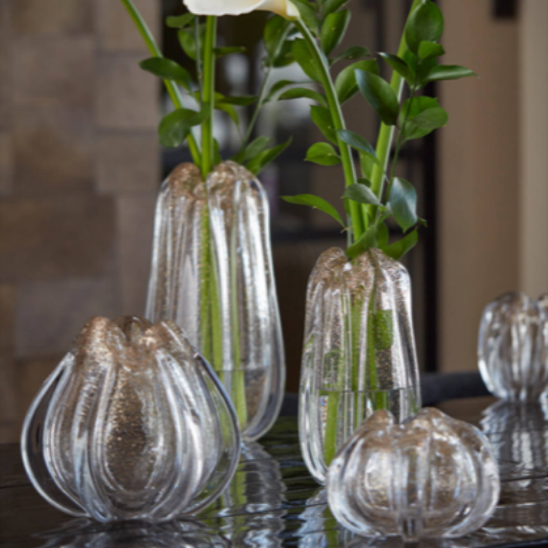 Vase MURELA verre clair et sable brillant - h22cm, LLV, visuel 4
