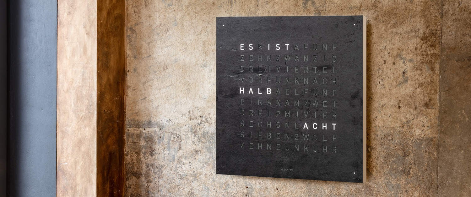 Horloge Earth 45 boitier blanc - façade Creator's Edition Metamorphite, Qlocktwo, visuel 11