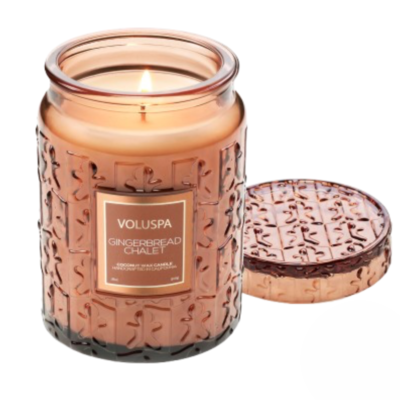 Bougie verre Large Jar Gingerbread Chalet 510g, Voluspa