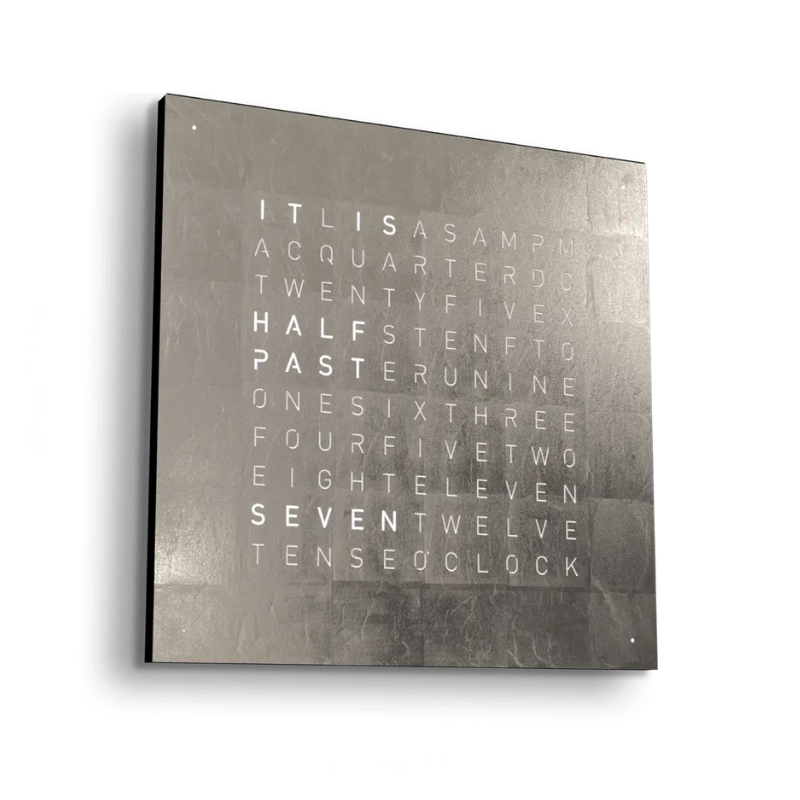 Horloge Earth 45 - façade Creator's Edition Platinum, Qlocktwo