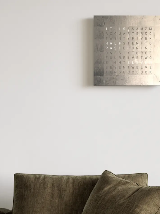 Horloge Earth 45 - façade Creator's Edition Platinum, Qlocktwo, visuel 6