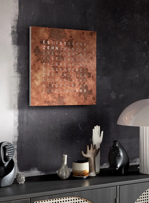 Horloge Earth 45 - Façade Creator's Edition Rust, Qlocktwo, visuel 8