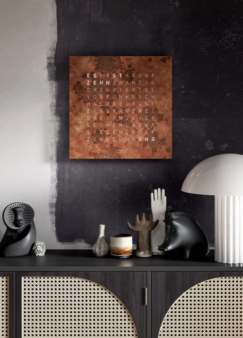 Horloge Earth 45 - Façade Creator's Edition Rust, Qlocktwo, visuel 9