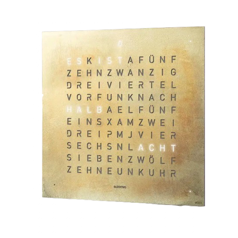 Façade Silver&gold pour horloge de table EARTH 13,5, Qlocktwo