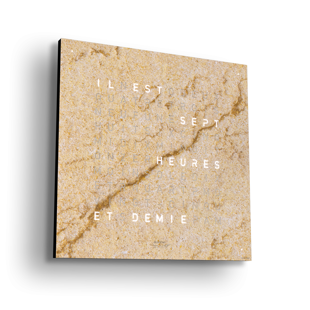 Horloge Earth 45 boitier noir - façade Creator's Edition Desert, Qlocktwo