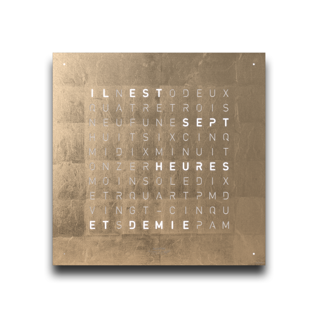 Horloge Earth 45 boitier noir - façade Creator's Edition Moongold, Qlocktwo, visuel 3