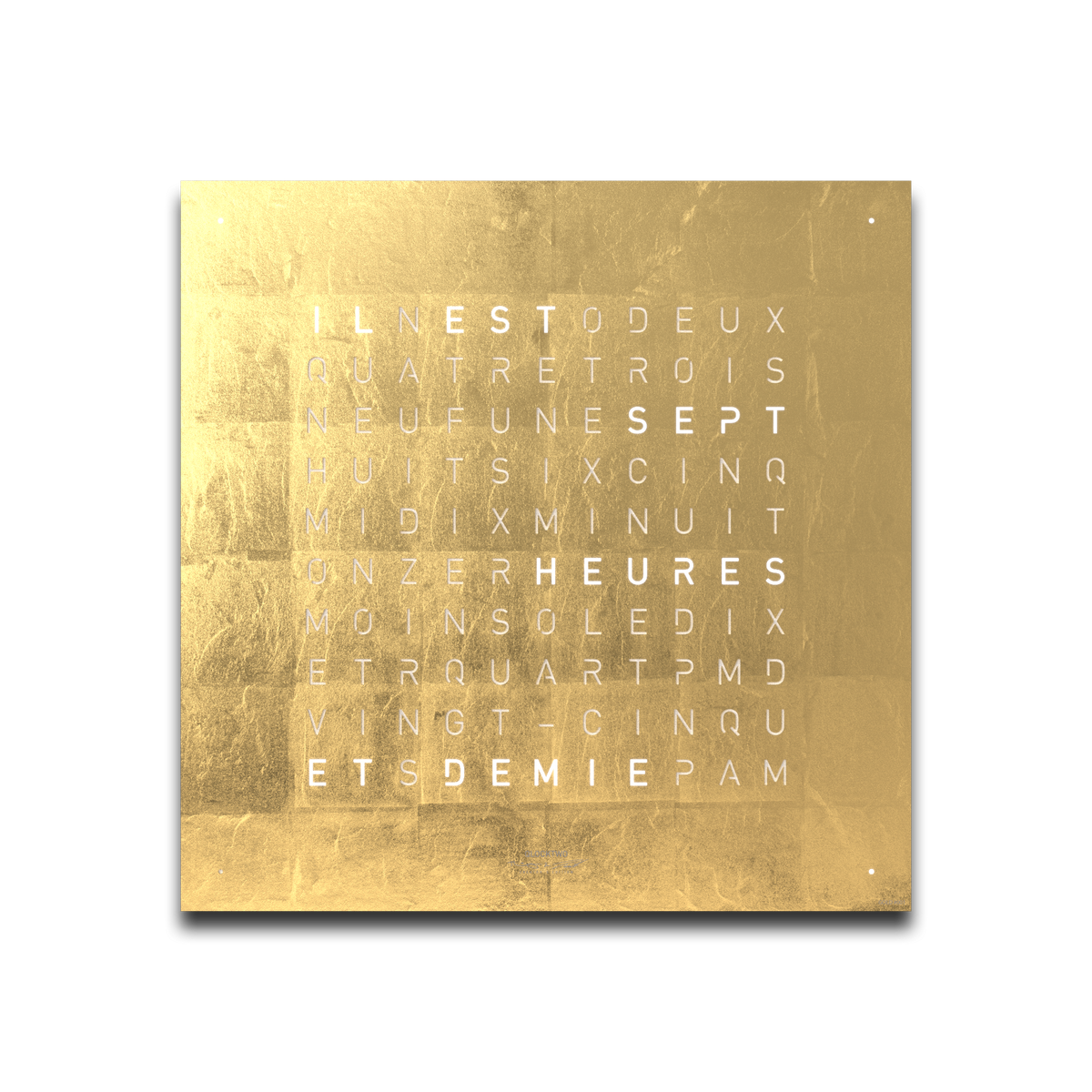 Horloge Earth 45 boitier noir - façade Creator's Edition Gold, Qlocktwo, visuel 2