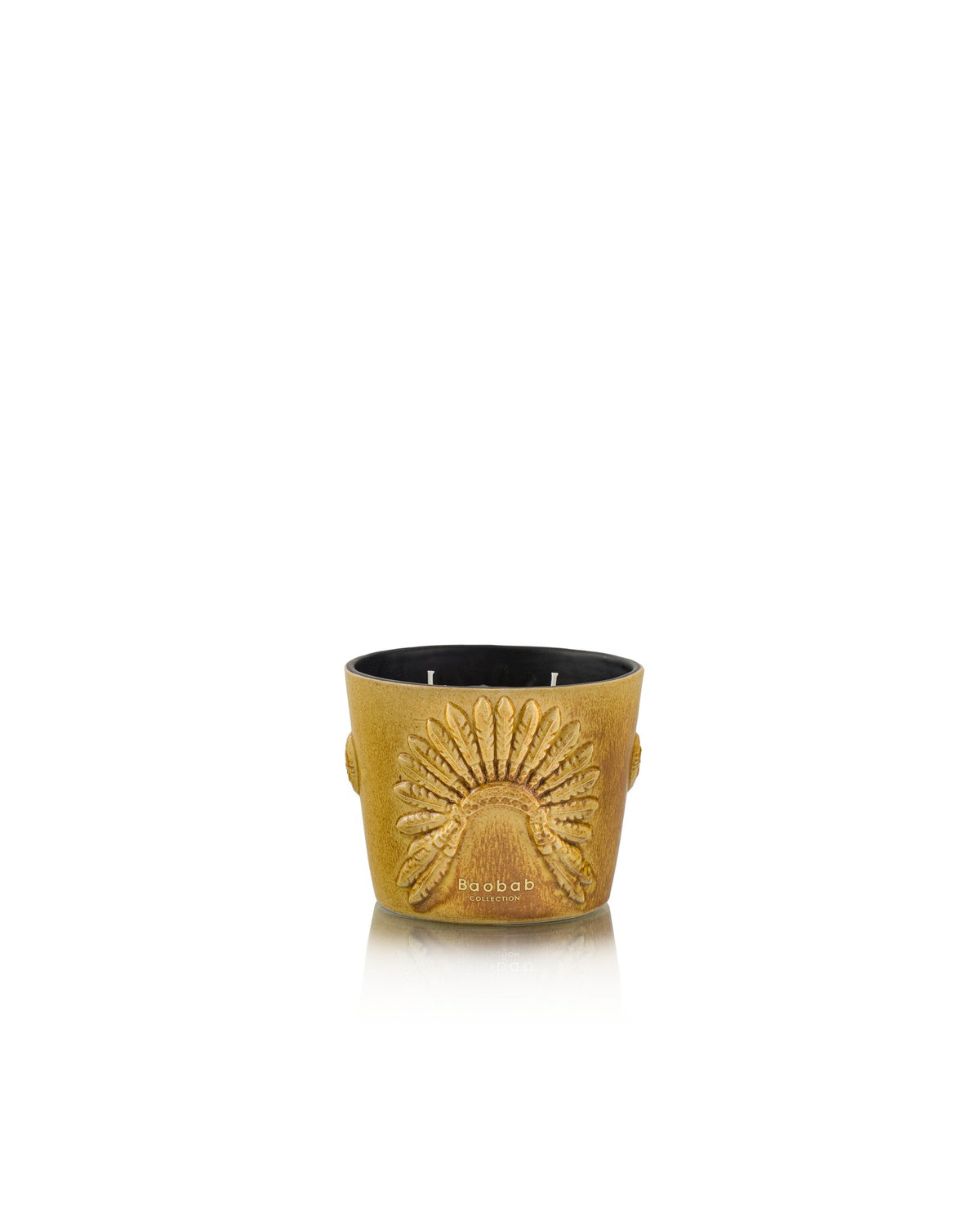 Bougie Baobab Geronimo, collection Eagle's Pride, taille Classique Max 10 (10 cm) : céramique sculptée ocre brun