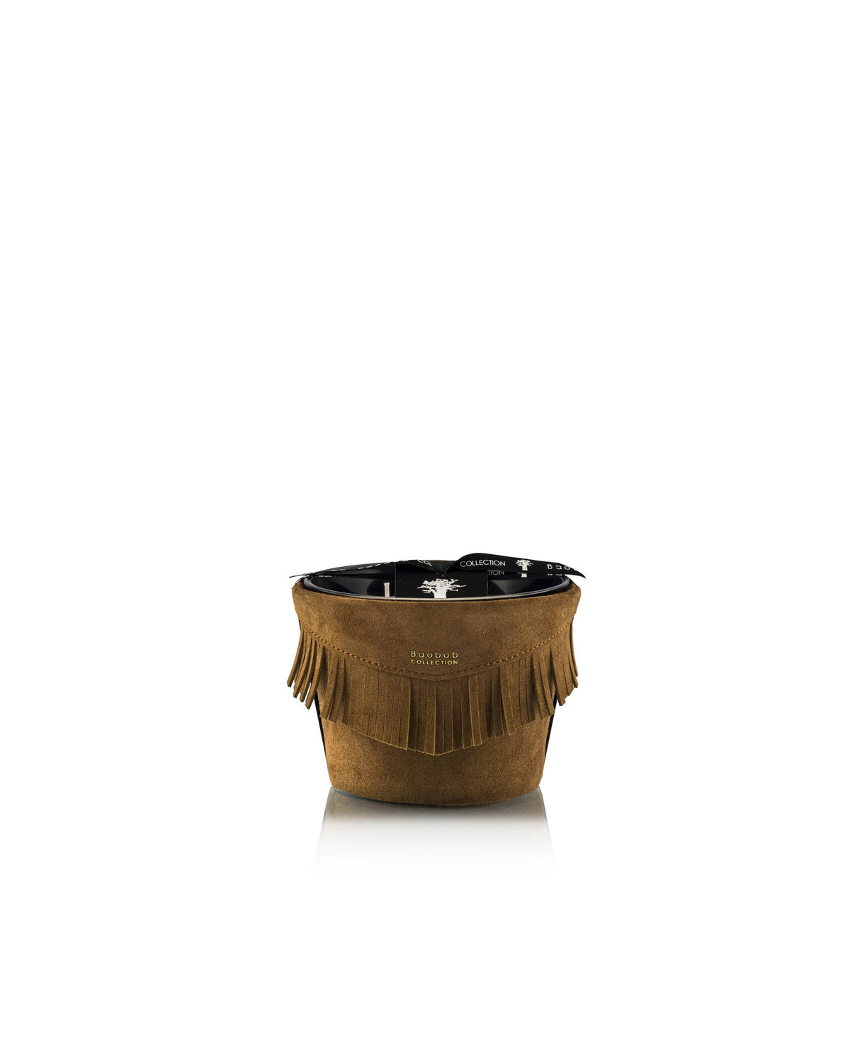 Bougie Baobab Wild Bill, collection Calamity Jane, taille Classique Max 10 (10 cm) : cuir frangé cognac