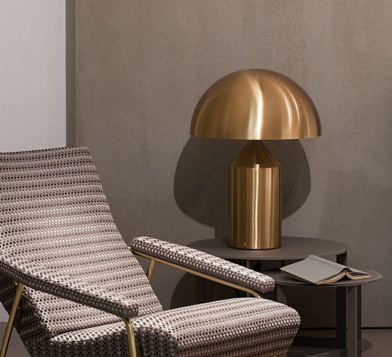 Lampe à poser ATOLLO S métal doré, Oluce, visuel 2