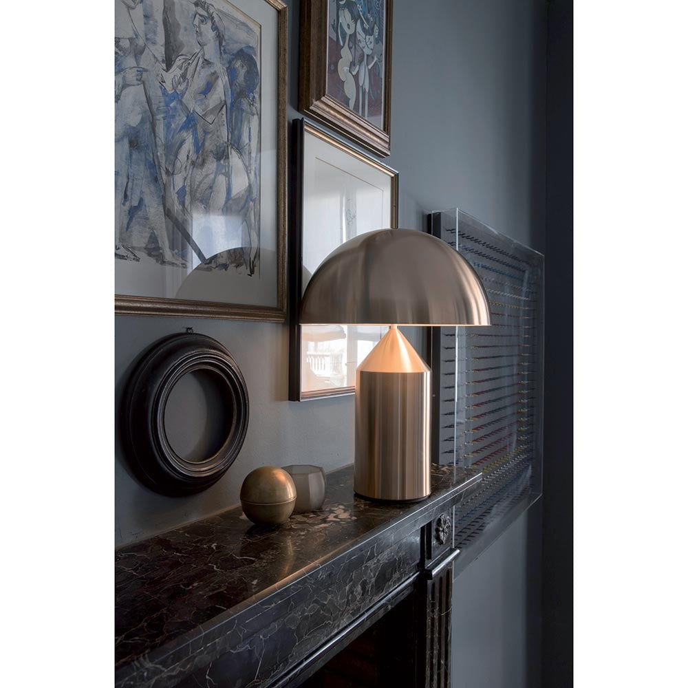 Lampe à poser ATOLLO M métal doré, Oluce, visuel 4