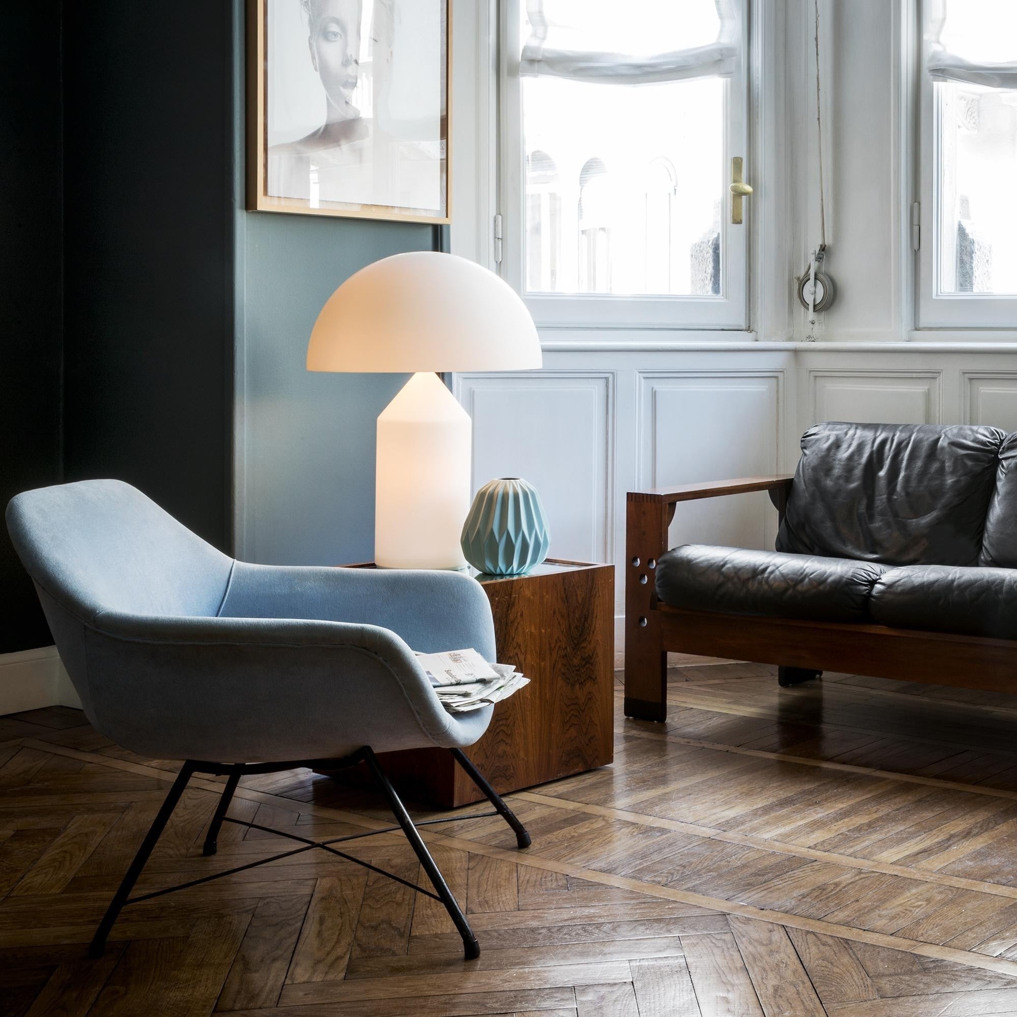 Lampe à poser ATOLLO L verre blanc, Oluce, visuel 5