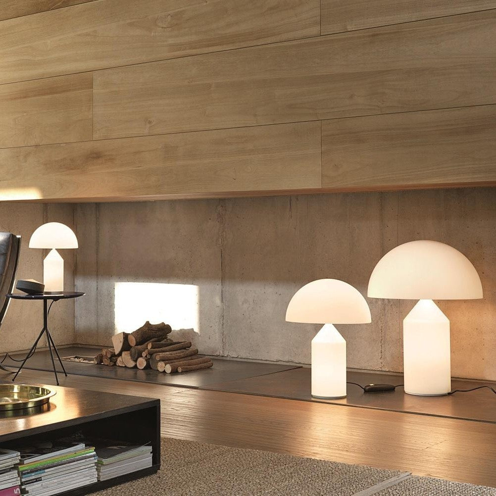 Lampe à poser ATOLLO L verre blanc, Oluce, visuel 6