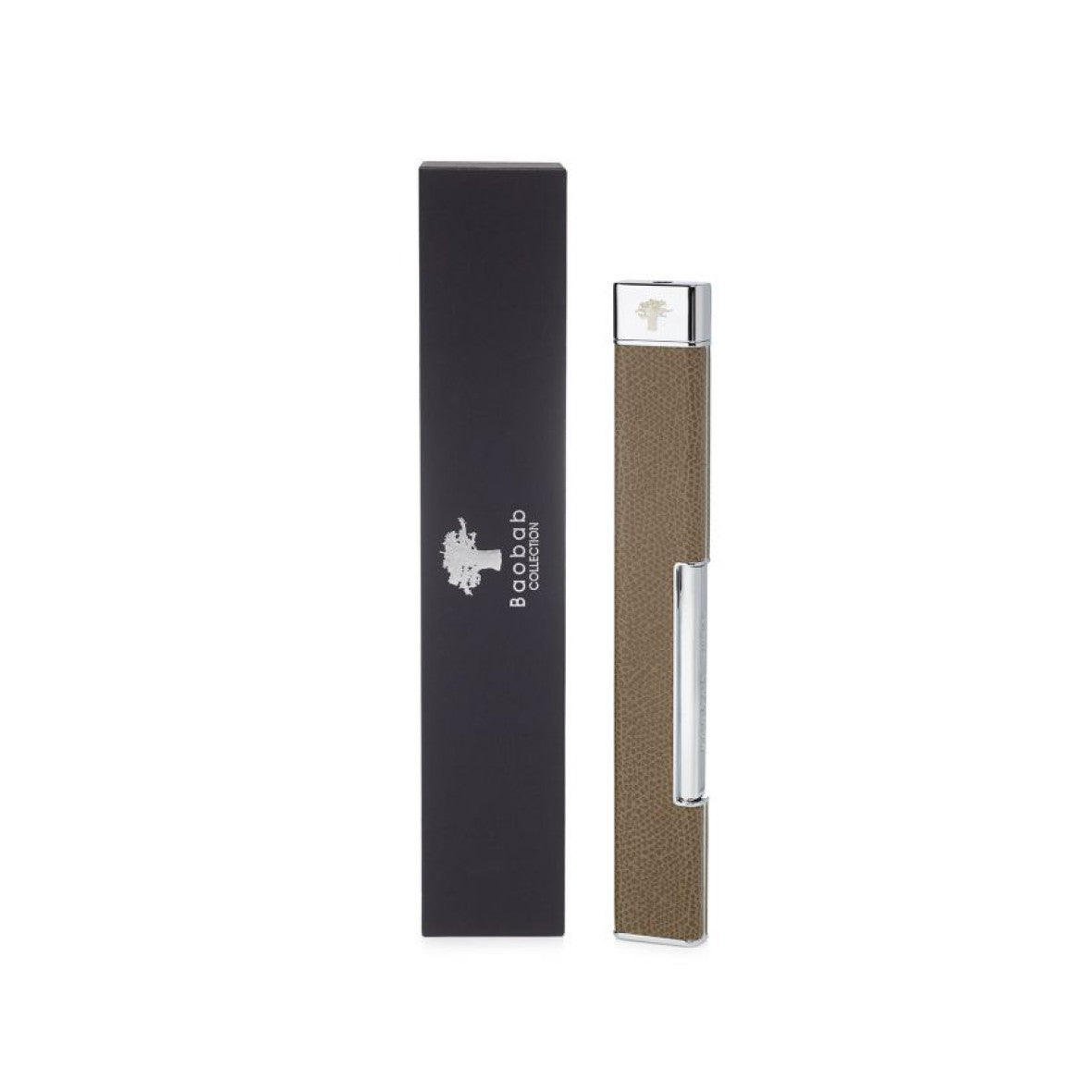 Lighter cuir grainé taupe, Baobab Collection