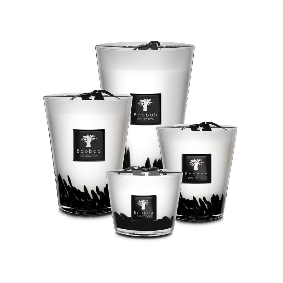 Bougie Feathers Black, Baobab Collection