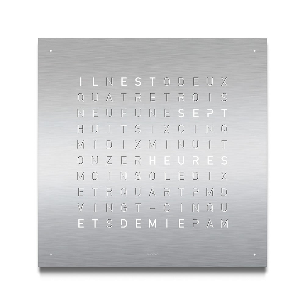Façade Stainless Steel pour horloge Earth 45, Qlocktwo