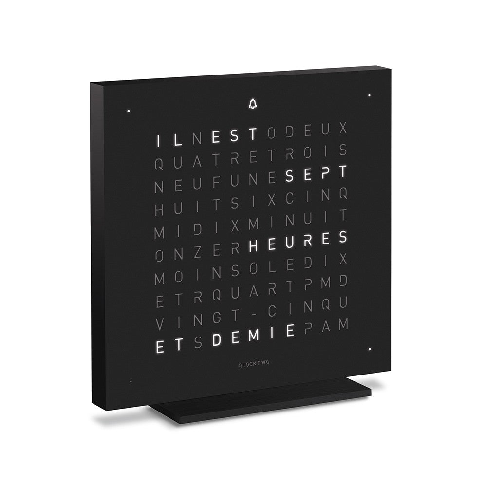 Horloge de table Earth 13,5 - Deep Black, Qlocktwo