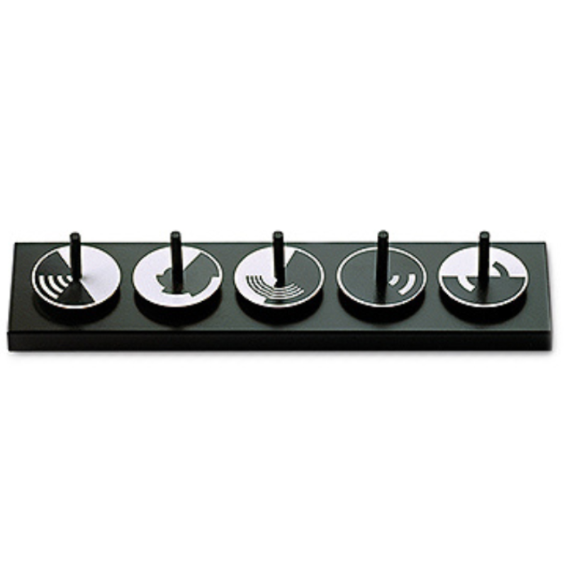 Set de 5 spins black&white avec support, Naef