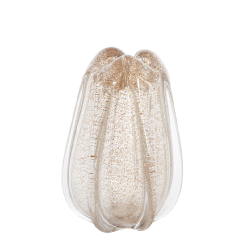 Vase MURELA verre clair et sable brillant - h30cm, LLV