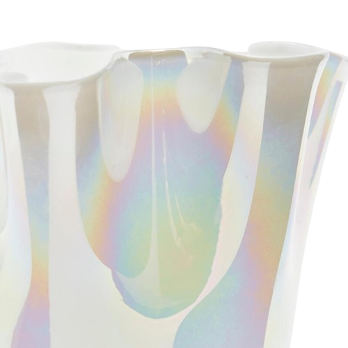 Vase Drapé blanc nacré H25cm, EDG, visuel 2