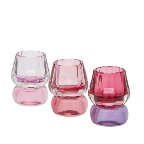 Set de 3 bougeoirs Hamlet- série rose, EDG