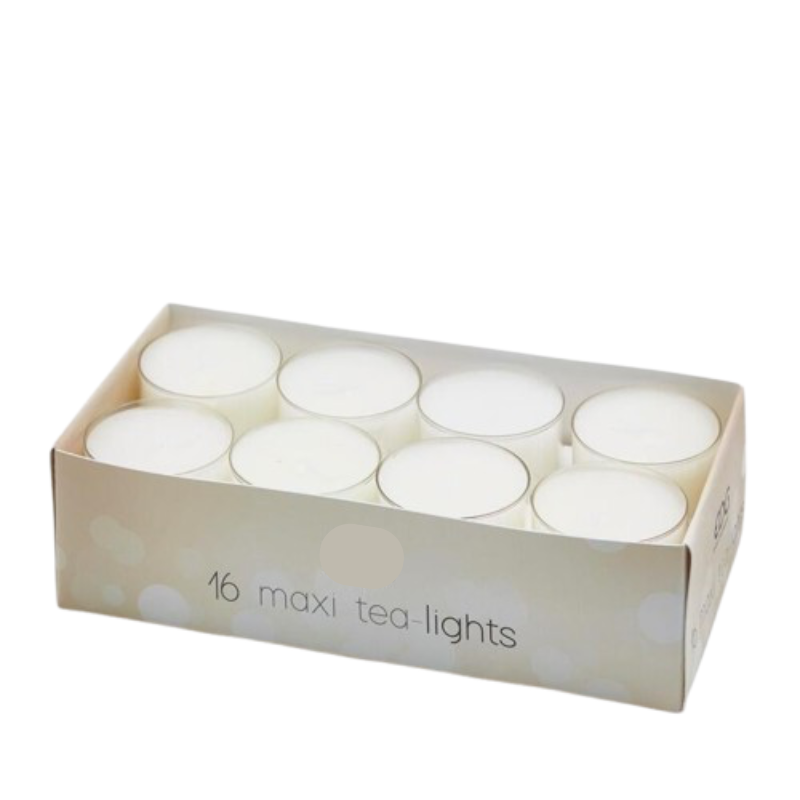 Boite de 16 bougies chauffe-plat maxi D5,6cm - blanc, EDG