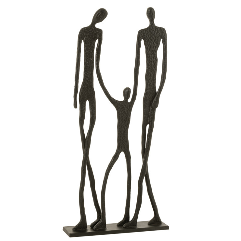 Sculpture Family H122cm aluminium noir