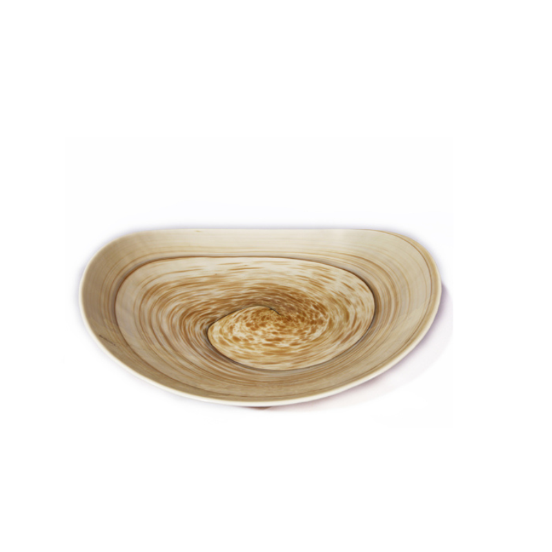 Coupelle Murano PIEGHETTA Avorio Striato - diamètre 18cm H14cm, Yalos