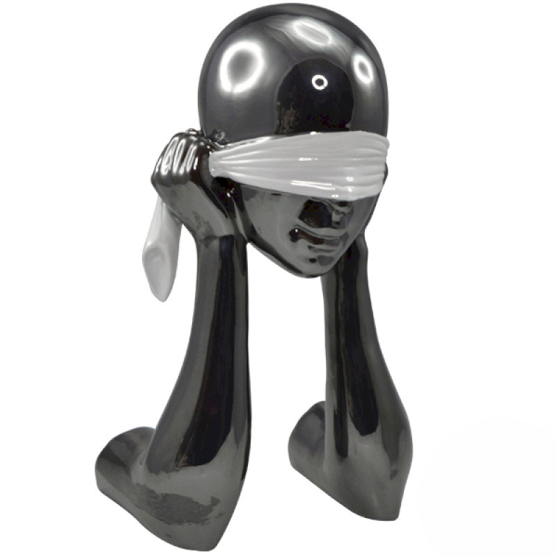 Sculpture SURPRISE platine et blanc, DRM