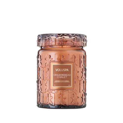 Bougie verre Large Jar Gingerbread Chalet 510g, Voluspa, visuel 2