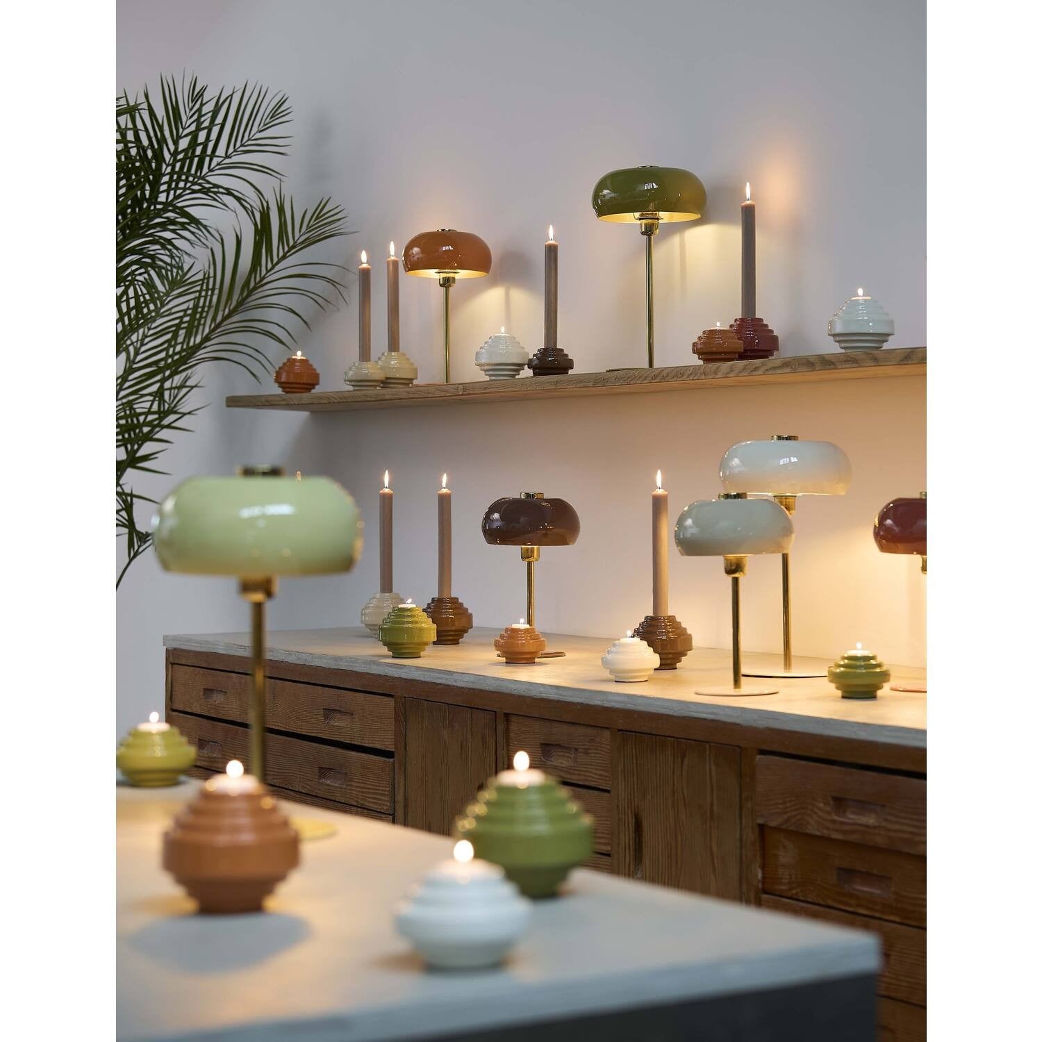 Photophore MANGA L brun (bougie comprise), Light & Living, visuel 4