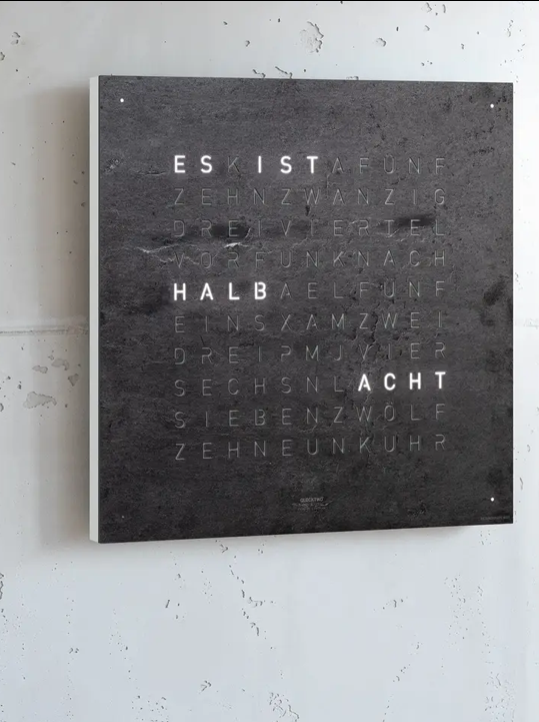 Horloge Earth 45 boitier blanc - façade Creator's Edition Metamorphite, Qlocktwo, visuel 7