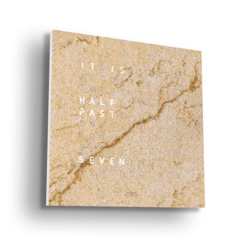Horloge Earth 45 boitier blanc - façade Creator's Edition Desert, Qlocktwo