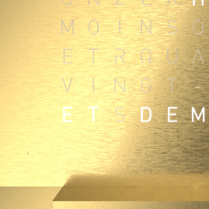 Horloge de table Earth 13,5 - Golden Legend, Qlocktwo, visuel 4
