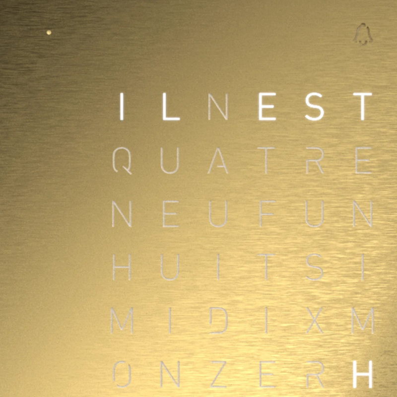 Horloge de table Earth 13,5 - Golden Legend, Qlocktwo, visuel 5