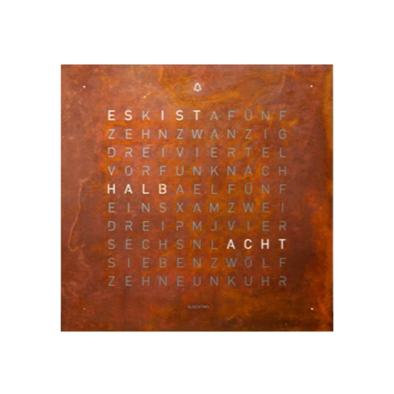 Façade Rust pour horloge de table Earth 13,5, Qlocktwo