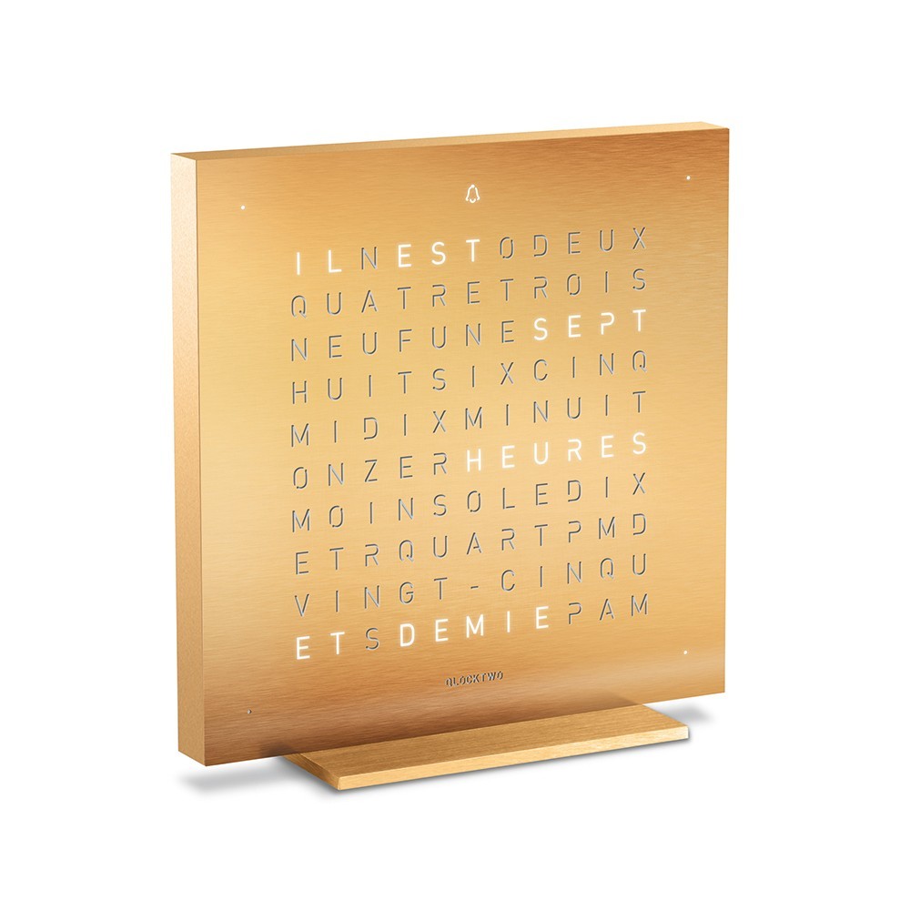 Horloge de table Earth 13,5 - Golden Legend, Qlocktwo